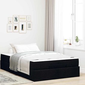 vidaXL Σκελετός Κρεβατιού με στρώμα Μαύρο 120 x 200 cm ύφασμα