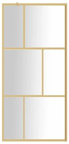 vidaXL Διαχωριστικό Ντουζιέρας Χρυσό 90 x 195 εκ. Διαφανές Γυαλί ESG