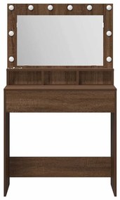 vidaXL Τραπέζι Μακιγιάζ Καφέ δρυς 79 x 41 x 135 cm Επεξεργασμένο ξύλο