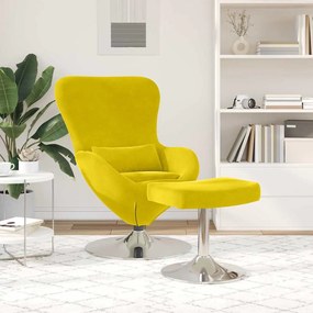 vidaXL Κάθισμα-αυγό 2 pcs Κίτρινο 63 x 73 x 90 εκ Βελούδο