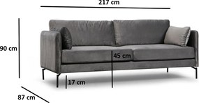 3-Seat Sofa Sino 3 Seater Grey