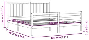 ΠΛΑΙΣΙΟ ΚΡΕΒΑΤΙΟΥ ΜΕ ΚΕΦΑΛΑΡΙ ΜΑΣΙΦ ΞΥΛΟ SUPER KING SIZE 3194261