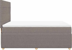 vidaXL Κρεβάτι Boxspring με Στρώμα Taupe 140x190 εκ. Υφασμάτινο