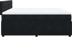 vidaXL Κρεβάτι Boxspring με Στρώμα Μαύρο 200x200 εκ. Βελούδινο