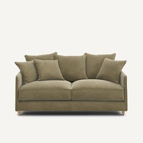 Καναπές-κρεβάτι 3 θέσεων compact από λινό βελούδο, Lazare