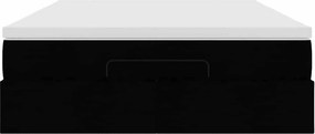 vidaXL Οθωμανικό κρεβάτι με στρώμα Μαύρο 140x190cm Ύφασμα