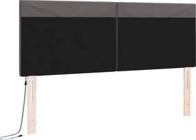 vidaXL LED κεφαλάρι Γκρι 160 cm Τεχνητό Δέρμα