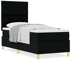 vidaXL Κρεβάτι με Στρώμα Μαύρο 80x200 εκ. Ύφασμα