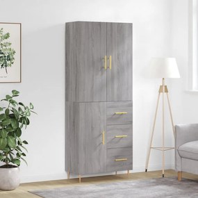 VidaXL Ντουλάπι Γκρι Sonoma 69,5 x 34 x 180 εκ. Επεξεργασμένο Ξύλο