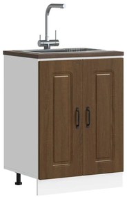 vidaXL Ντουλάπι βάσης νεροχύτη Kalmar Καφέ δρυς 60x46x81,5 εκ.