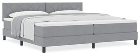 vidaXL Κρεβάτι box spring με στρώμα Ανοιχτό γκρι 200 x 200 cm ύφασμα