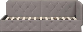 vidaXL Κρεβάτι Γωνίας Taupe 80 x 200 cm ύφασμα