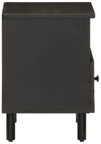 vidaXL Κομοδίνα 2 τεμ. Μαύρα 40 x 33 x 46 εκ. από Μασίφ Ξύλο Μάνγκο