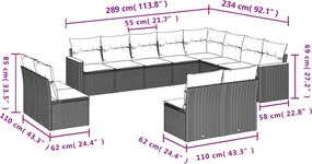 vidaXL Patio Sofa Set 13-θέσια Μικτό μπεζ