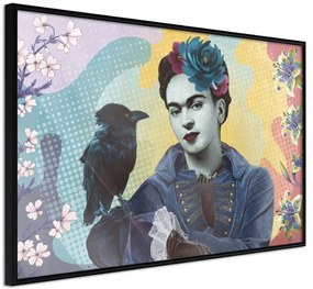 Αφίσα - Frida with a Raven - 30x20 - Μαύρο - Χωρίς πασπαρτού