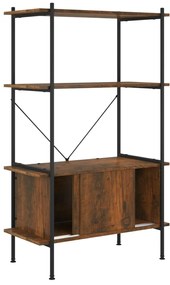 vidaXL Ραφιέρα 4 Επιπέδων με Ντουλάπι 80x40x130 εκ. Ατσάλι/Επεξ. Ξύλο