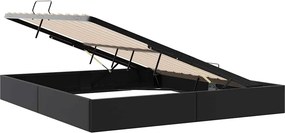 vidaXL Κρεβάτι Αποθήκης Μαύρο 183 x 213 cm Τεχνητό δέρμα