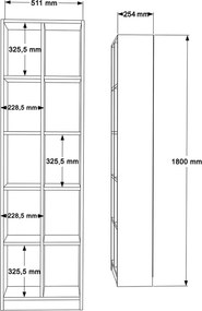 Βιβλιοθήκη Oteca 10θέσεων pakoworld σε λευκή απόχρωση 51.1x25.4x180εκ