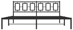 Πλαίσιο Κρεβατιού με Κεφαλάρι Μαύρο 180 x 200 εκ. Μεταλλικό - Μαύρο