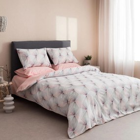 Σεντόνια Μονά (Σετ) Vesta Living Electra 02 Ροζ,Γκρι ΧΩΡΙΣ ΛΑΣΤΙΧΟ 170x260