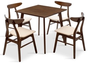 Intrahome Tραπεζαρία Benson - Orlean Intrahome σετ 5τμχ καρυδί - ύφασμα μπεζ 80x80x75εκ | SKU: INTRAPA-311111287
