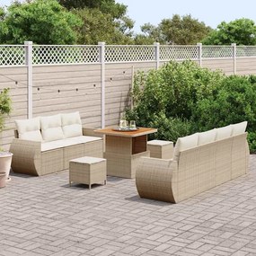 vidaXL Σετ Καναπέ Κήπου 10 pcs Μπεζ συνθετικό ρατάν
