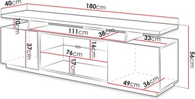 Έπιπλο τηλεόρασης Eva-Grafitis - 180.00Χ40.00Χ56.00cm