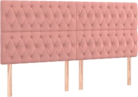 vidaXL Κεφαλάρι Ροζ Βελούδινο 180x7x118/128 εκ.