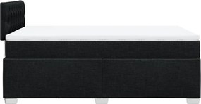 vidaXL Κρεβάτι Boxspring με Στρώμα Μαύρο 120x200 εκ. Υφασμάτινο