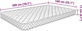 vidaXL Στρώμα Αφρού Μνήμης 200 x 140 x 17 εκ. μαλακό