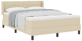 vidaXL Κρεβάτι Box Spring με Στρώμα Κρεμ, 160 x 200 cm, Ύφασμα
