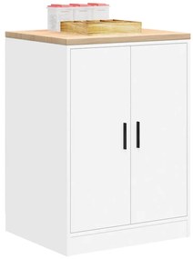 vidaXL ντουλάπι αποθήκευσης γκαράζ Λευκό 60x51x85 εκ μασίφ ξύλο πεύκο