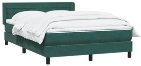 vidaXL Κρεβάτι Boxspring με Στρώμα Σκούρο Πράσινο 160x210εκ. Βελούδινο