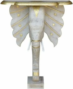 Έπιπλο Εισόδου DKD Home Decor Λευκό Γκρι Χρυσό 80 x 30 x 96 cm Ελέφαντας