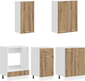 vidaXL Μονάδα κουζίνας LYON 5 pcs Artisan Δρυς Επεξεργασμένο Ξύλο