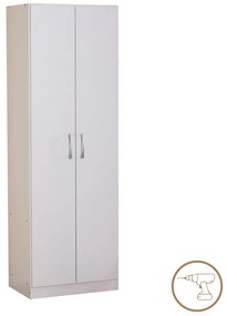 Ντουλάπα Jonar δίφυλλη λευκό χρώμα μελαμίνης 60x42x180εκ 60x42x180 εκ.