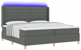 vidaXL Κρεβάτι με ελατήρια με στρώμα Γκρι 200 x 200 cm ύφασμα