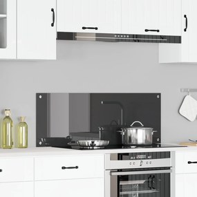 vidaXL Πλακάκι Κουζίνας Σκούρο Γκρι 110x40x0,6 εκ από Γυαλί Ανθεκτικό στη Θερμότητα