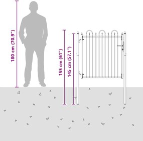 vidaXL Πύλη Φράχτη DRONTEN 100 x 100 cm Μέταλλο Μαύρο Κλειδώσιμο