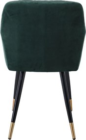 RENA Πολυθρόνα Μέταλλο Βαφή Μαύρο, Ύφασμα Velure, Απόχρωση Forest Green   2τμχ