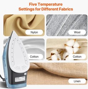 VEVOR Steam Iron 1600W Iron for Clothes Auto Shut-Off Self-Cleaning for Ironing