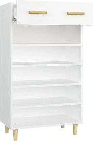 vidaXL Παπουτσοθήκη Λευκή 60 x 35 x 105 εκ. από Επεξεργασμένο Ξύλο