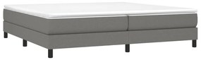 vidaXL Κρεβάτι Boxspring με Στρώμα Σκούρο Γκρι 200x200 εκ. Υφασμάτινο