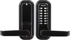 VEVOR Mechanical Keyless Entry Door Lock, 2.0 Code Upgrade, 4-7 Digits Code, Single-Sided Push Button Combination Keypad Door Lock with Handle, Auto Locking, for Indoor or Outdoor, Oil-Rubbed Bronze