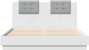 vidaXL Πλαίσιο Κρεβατιού με Κεφαλάρι και LED Λευκό 120 x 200 εκ.