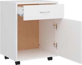 vidaXL Ντουλάπι Τροχήλατο Λευκό 45 x 38 x 54 εκ. από Επεξ. Ξύλο
