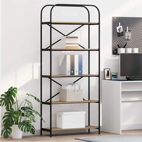 vidaXL Ράφι Βιβλίων 5 επιπέδων 80 x 30 x 183 εκ Επεξεργασμένο ξύλο