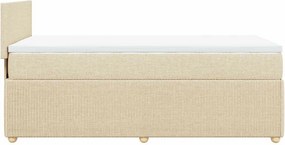 vidaXL Κρεβάτι Boxspring με Στρώμα Κρεμ 100 x 200 εκ. Υφασμάτινο