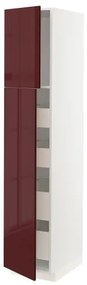 METOD/MAXIMERA ψηλό ντουλάπι με 2 πόρτες/4 συρτάρια, 40x60x200 cm 194.568.39