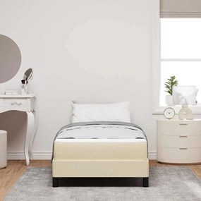vidaXL Κρεβάτι με ελατήρια με στρώμα Κρεμ 90 x 200 cm ύφασμα